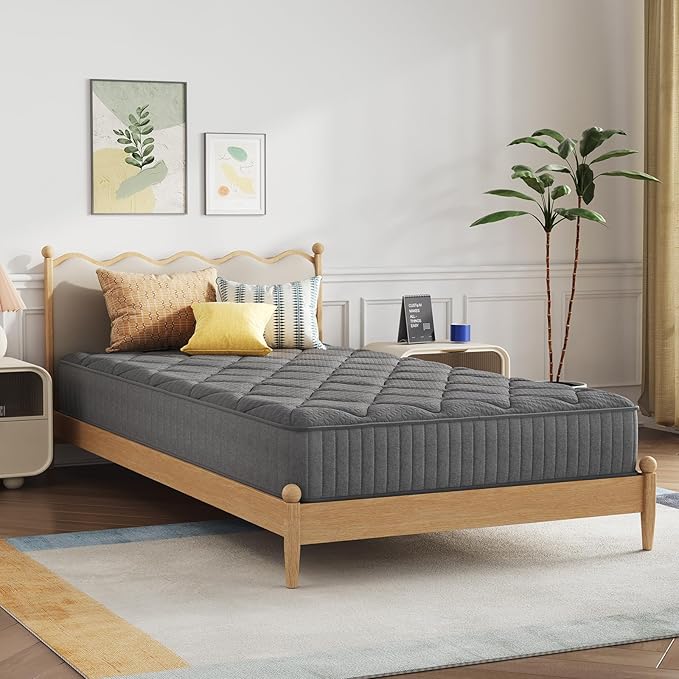 Novilla 6 Inch Full Size Mattress,Hybrid Mattress Full with Bonnell Coil & Gel Infused Memory Foam Layer for Cooling Comfort & Pressure Relief Mattresses in a Box CertiPUR-US Certified