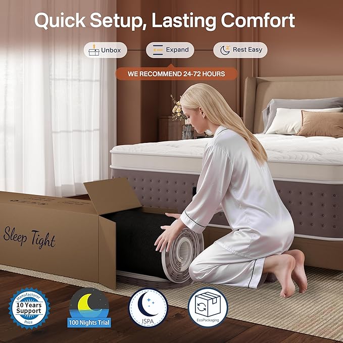 California King Mattress, 2026 Upgraded 14 Inch Luxury Hybrid Cal King Mattress in a Box, Cooling-Gel Memory Foam & Pocket Springs, Medium Firm, Pressure Relief, Extra Edge Support, 365-Night Trial