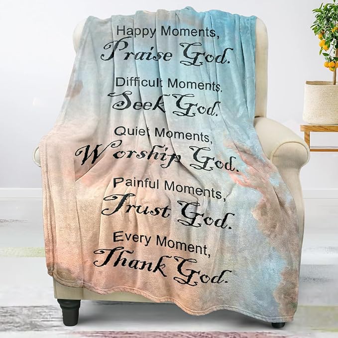 COMFAR Christian Gifts for Women Faith, Inspirational Women, Soft Throw Blankets Religious Women/Men, Spiritual Personalized Adults/Kids 40''x 50''