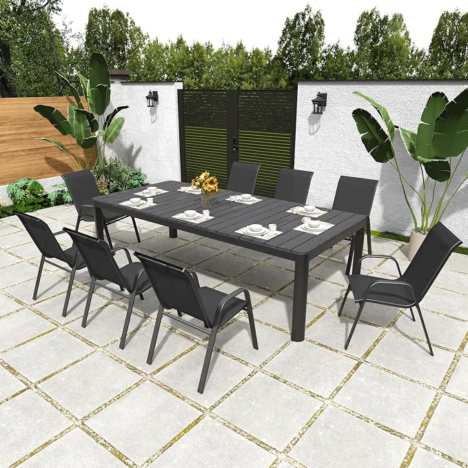 Patio Chairs Set of 6, Stackable Outdoor Dining Chairs for All Weather Textilene Fabric & Metal Frame, Outdoor Chairs Set for Backyard Deck Garden - Image 8