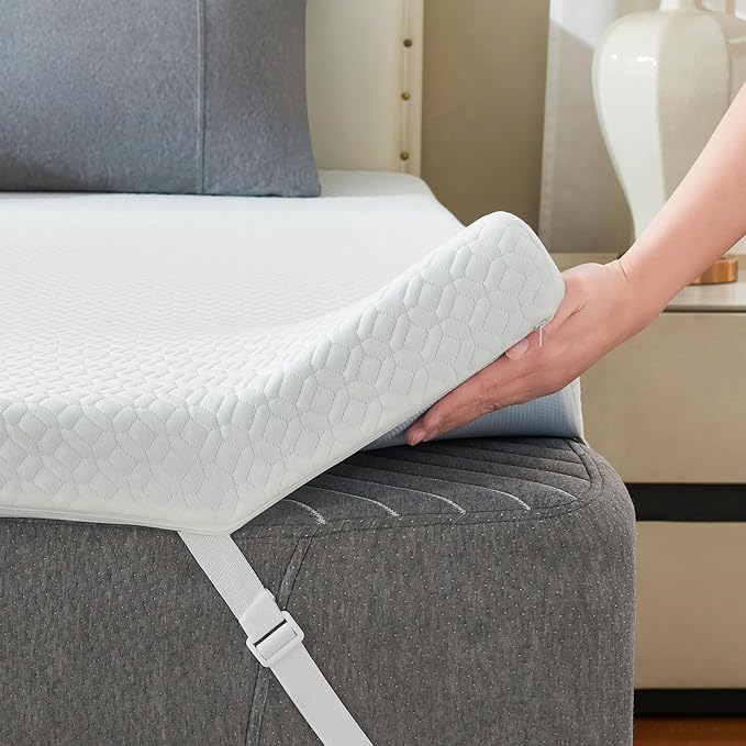 3 Inch Cooling Memory Foam Mattress Topper Full, Gel Bed Topper for Pressure Relief, High Density Sleep Comfort with Removable & Washable Bamboo Cover