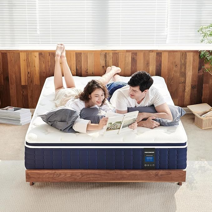 Coolvie Firm Twin Mattress for Adults in a Box, 12 Inch Twin Bed Mattress with Extra Lumbar & Shoulder Support, Hybrid Memory Foam & Pocket Spring for Pressure Relief, 100-Night Trial