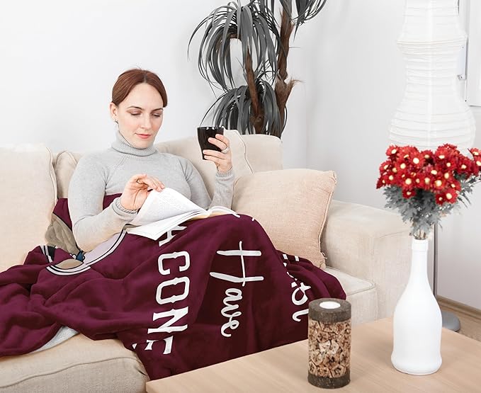 Get Well Gifts for Women/Men After Surgery, Sympathy Gift, Feel Better/Get Well Soon Gifts for Women, Surgery Recovery Gift for Men, at Least You Dont Have to Wear A Cone Red Blanket 50"x60"