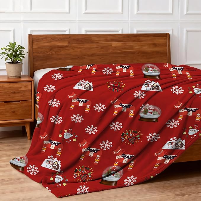 COMFAR Cute Christmas Blankets and Throws for Adults/Women/Boys/Kids, Holiday Fleece Throw Blanket for Couch/Sofa, Holiday Decor, Christmas Decorations/Gifts 50"x 60"