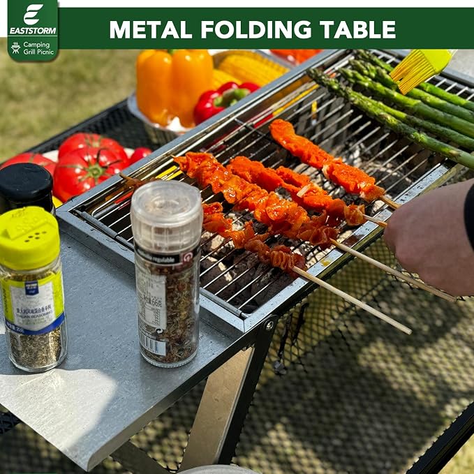 E EASTSTORM Folding Picnic Table for Grill Outdoor Camping Table with Portable Mesh Bag, Compact & Foldable for Easy Storage - Great for Picnic, Garden, Patio, Dining, BBQ, Party, Market 2Ft - Image 8