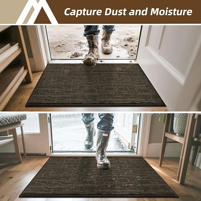 COSY HOMEER Door Mat 24" x 60" Non-Slip Washable Entryway Rug,Dirt Trapper Door Mat Indoor Entrance,Stain Resistant Absorbent Welcome Mats for Front Back Doormats and Wet Shoes,Brown - Image 5