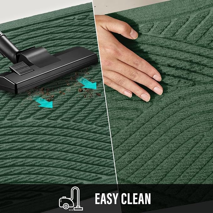 HIYARD Sturdy Front Door Mat, Absorbent Muddy Dirt Resist Welcome Door Mats Outdoor Indoor, Stain and Fade Resistant, Non-Slip Backing Entry Mat Low Profile Doormat for Entryway, 36×24, Green - Image 7