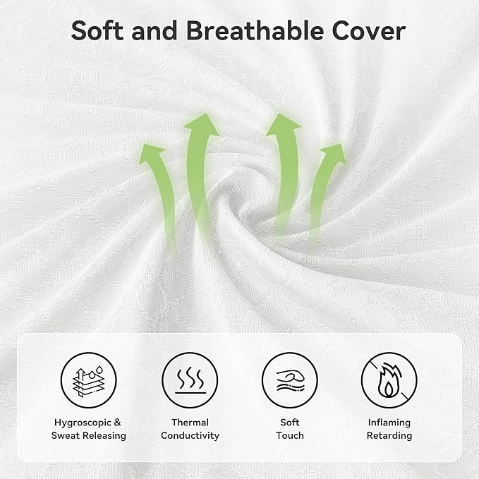 Queen Mattress, 12 Inch Mattress Queen Size in a Box with Memory Foam and Individual Pocket Springs for Motion Isolation, Pressure Relief, Medium Firm Feel, Cool&Comfortable Sleep, Breathable