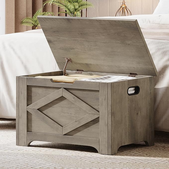GAOMON Storage Chest, Wooden Storage Bench, Modern Style Lift-Top Shoes Bench with Safety Hinge for Entryway, Bedroom, Living Room, Supports 300 Lb and Easy Assembly by GAOMON