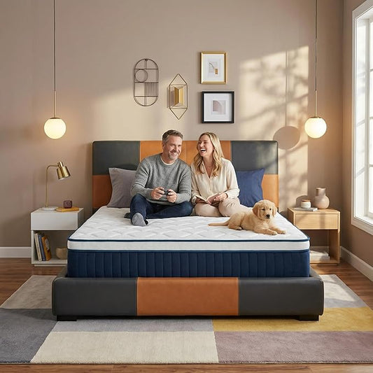 Queen Size Mattress - 14 Inch Queen Mattress- Hybrid Memory Foam Mattress,Pressure Relief, Cooling Breathable Cover, CertiPUR-US Certified, Bed-in-a-Box