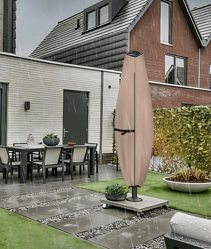 ULTCOVER Patio Parasol 600D Waterproof Clear Top Outdoor Umbrella Cover - Fits Solar Umbrella 8-11 Feet - Image 8