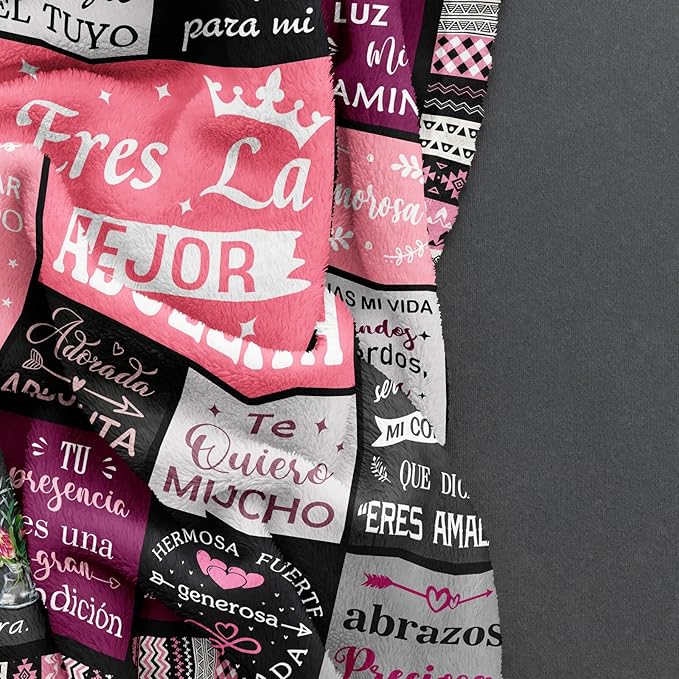 Ruvinzo Grandma Gifts in Spanish, Mothers Day Birthday Gifts for Grandma, Abuela Gifts, Regalos para Abuela, Grandmother Gifts, Abuelita Blanket 50" x 60"