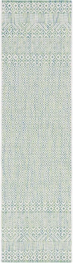 SAFAVIEH Washable Rug Outdoor Courtyard Collection - 2'3" x 6'7" Runner, Ivory & Green, Non-Shedding & Easy Cleaning, Ideal for Patio, Entryway, Mudroom, Hallway, Kitchen (CY8235-55712) - Image 3