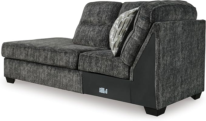 Signature Design by Ashley Lonoke Casual Left-Arm Facing 2-Piece Sectional with Chaise, Loose Seat Cushions, Throw Pillows Included, Gray