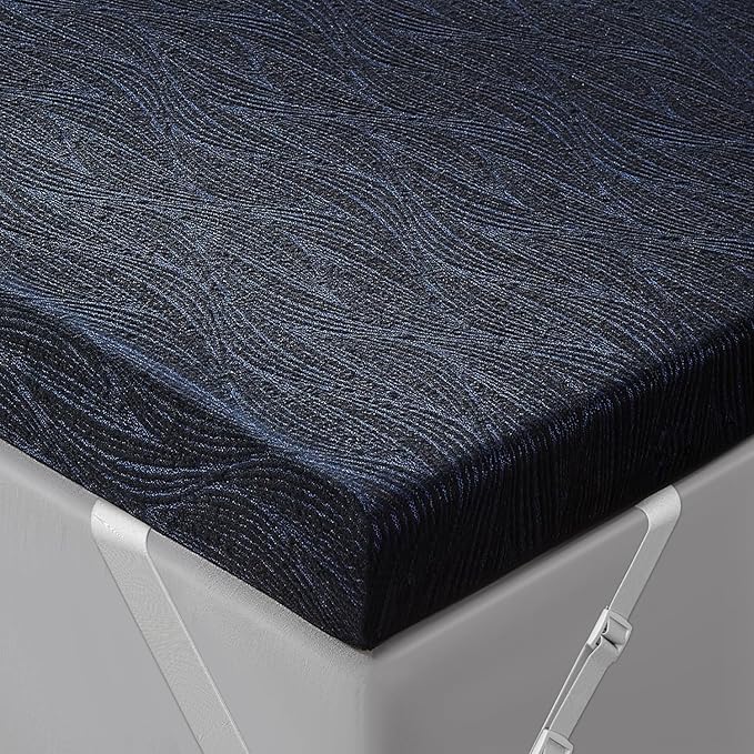 Extra Firm Mattress Topper Full Size, 3 Inch High Density Cooling Memory Foam Mattress Topper for Back Pain Relief, Bamboo Charcoal Cooling Gel Infused Bed Topper with Washable Cover, CertiPUR-US