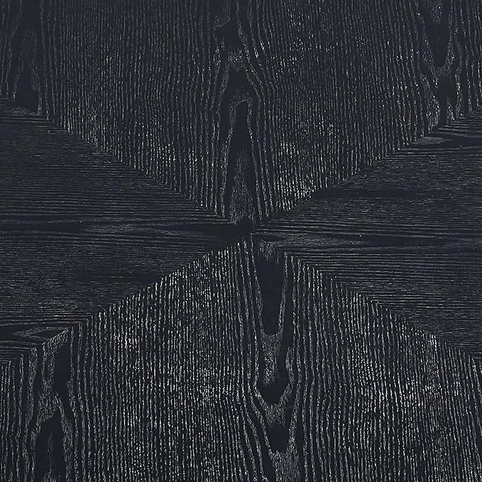 Black Round Coffee Table for Living Room Modern Drum Coffee Table Wood Circle Coffee Table Contemporary Center Table for Apartment, No Need Assembly (MDF 35.43'' - Black)