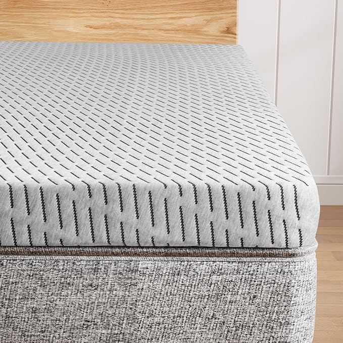 HOMRELEXA Bamboo Mattress Topper Twin XL Size 3 Inch, Cooling Gel & Bamboo Charcoal Memory Foam Mattress Topper for Back Pain Relief, Firm Dual-Layer Foam Bed Pad with Removable Cover College Dorm