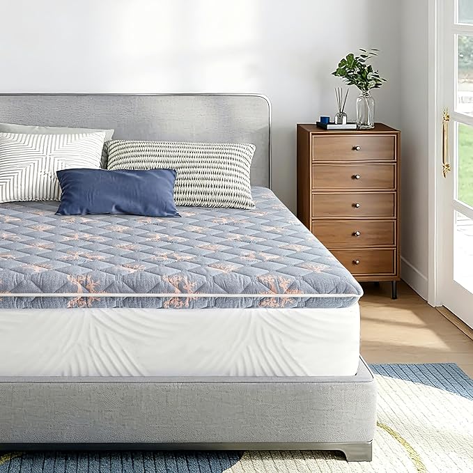 Lillibearas Premium Foam Twin Mattress Topper -Thick 9-Layer Modern Comfort Topper, 60-mil Foam-Back Pain Relief & Comfort Support, Breathable & Hypoallergenic