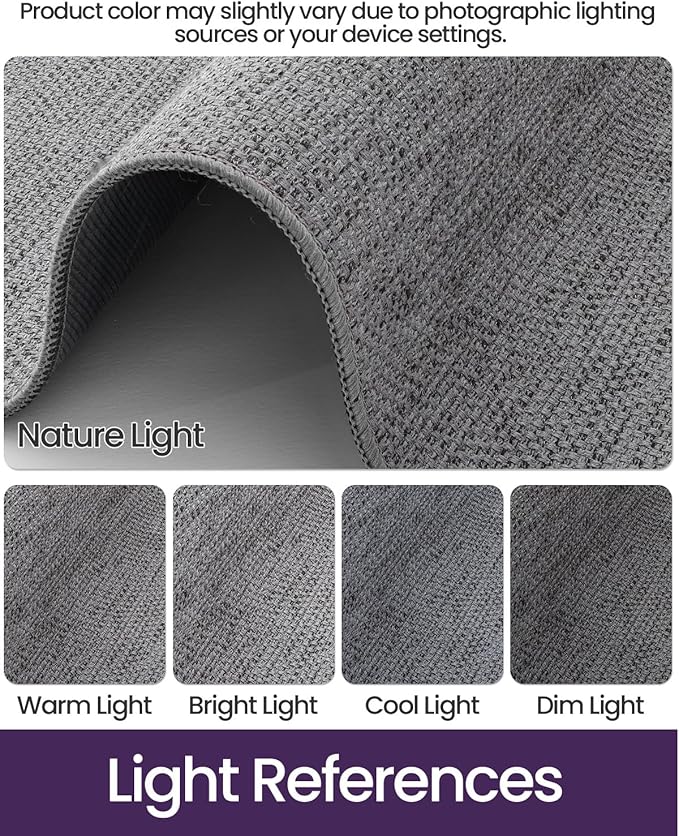 DEXI Ultra Thin Door Mat Indoor Entrance 48x72, Non Slip Rubber Backed Entryway Mats Dirt Trapper, Low Profile Front Doormat for Inside Entry, Patio, Porch, Grey - Image 4