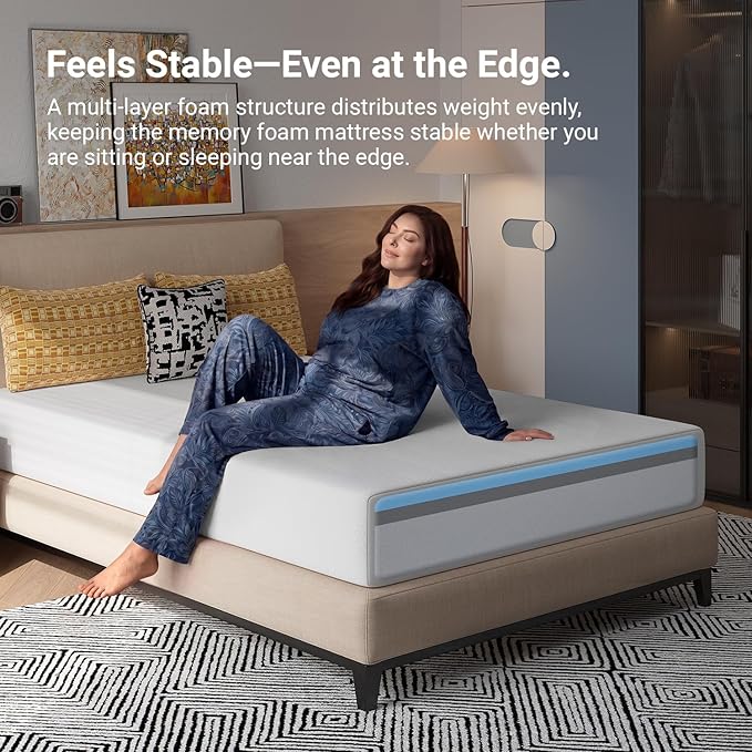 Avenco 8 Inch Twin Gel Memory Foam Mattress, Open-Cell Breathable Foam for Cooling Night Sleep, Removable Washable Cover, CertiPUR-US Certified Twin Size Mattresses in a Box
