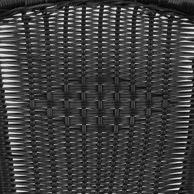 Flash Furniture Modern Rattan Indoor/Outdoor Restaurant Dining Chairs, Stackable Rattan Bistro Chairs for Patio or Restaurant, Set of 2, Black - Image 13