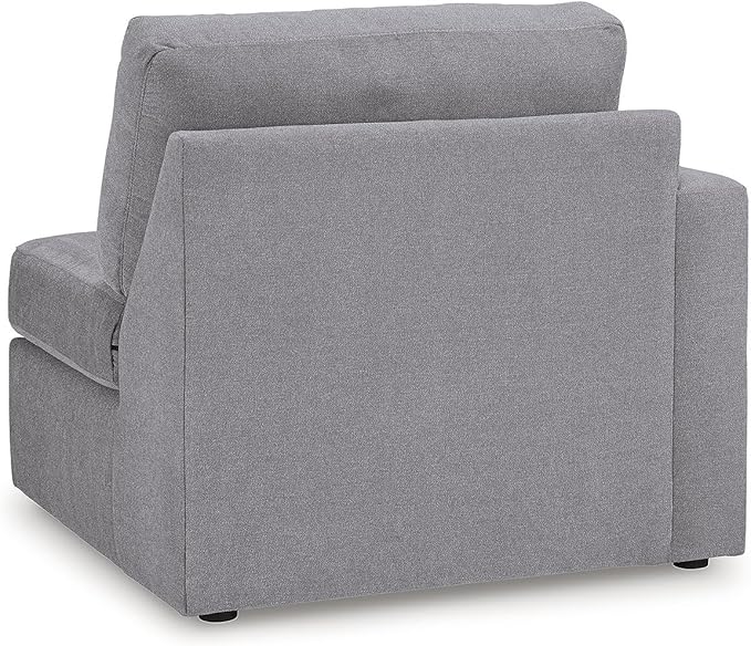 Signature Design by Ashley Modmax Stain Resistant Urban Modular L-Shaped 4-Piece Sectional with Reversible Cushions, Removable Covers and 3 Accent Pillows, Light Gray