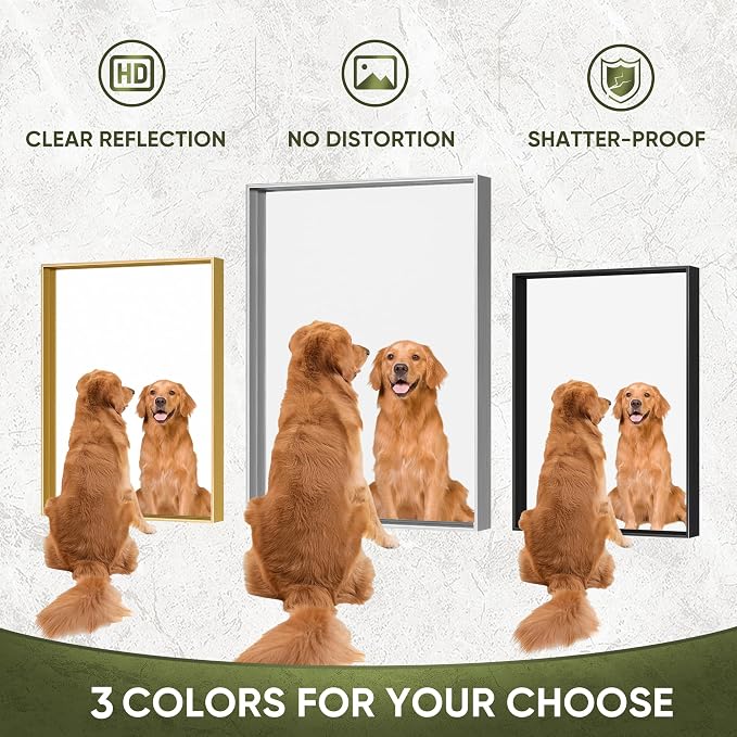 Suidia Bathroom Mirror, 60" x 36" Wall Mirror Metal Framed, Bathroom Vanity Mirror for Living Room Bedroom Bathroom Entryway, Silver, Rect Corner Style - Image 8