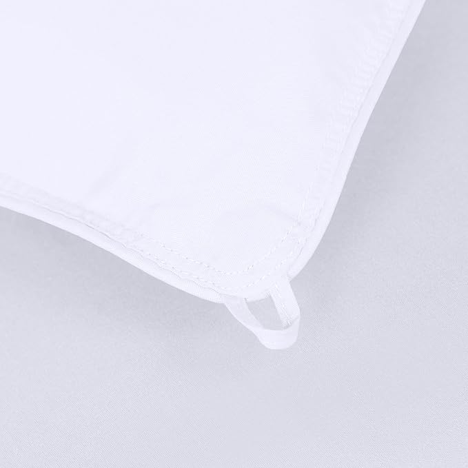 Superior Brushed Microfiber Comforter, Down Alternative Bedding, Medium Weight, Soft Bed Cover, Plush Duvet Insert, Oversized Blanket, Box Quilt, Reversible Comforter, Twin, White