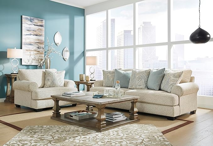 Signature Design by Ashley Monaghan Classic Upholstered Oversized Chair with Reversible Cushion, Beige