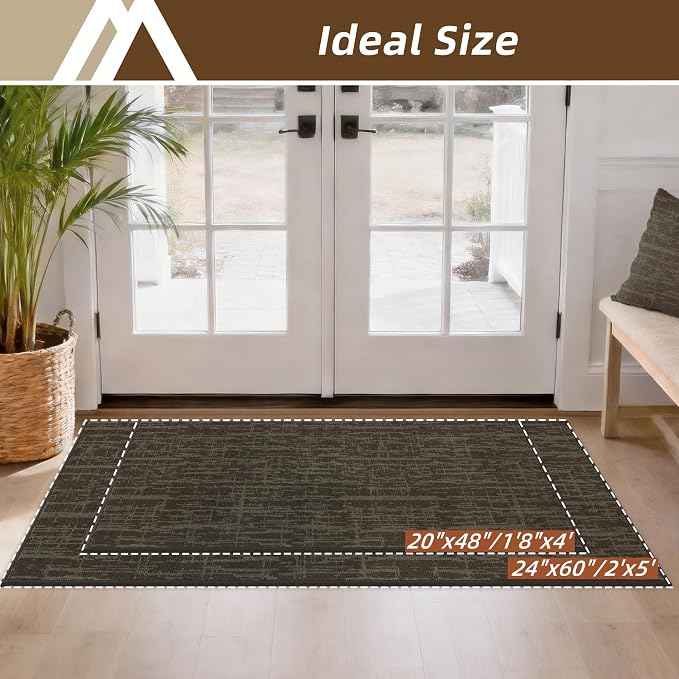 COSY HOMEER Door Mat 20" x 48" Non-Slip Washable Entryway Rug,Dirt Trapper Door Mat Indoor Entrance,Stain Resistant Absorbent Welcome Mats for Front Back Doormats and Wet Shoes,Brown - Image 8