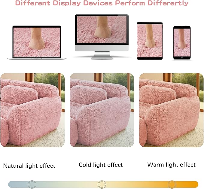 80.4-Inch Boneless Love Seat Couches in a Box, Modern 2 Seat Floor Modular Foam Cloud Sofa Faux Fur Loveseat Couch W/Angle Armrests for Home Apartments Bedroom