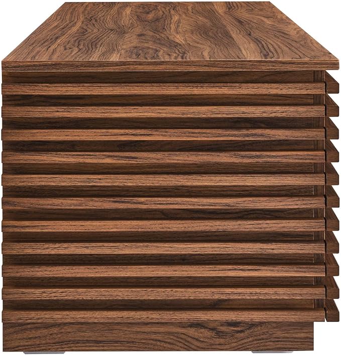 Modway Render 47" Wood Grain Storage Bench in Walnut - Image 4