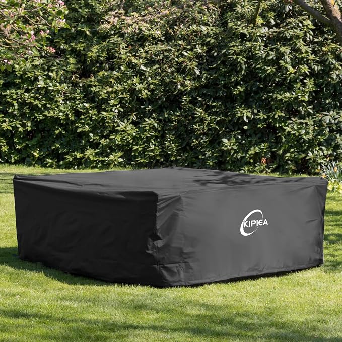 Kipiea Patio Furniture Covers Waterproof Winter, Heavy-Duty Outdoor Furniture Set Covers for Table Chairs, Anti-UV, No Tears or Fading (128" L x 128" W x 28" H) - Image 9