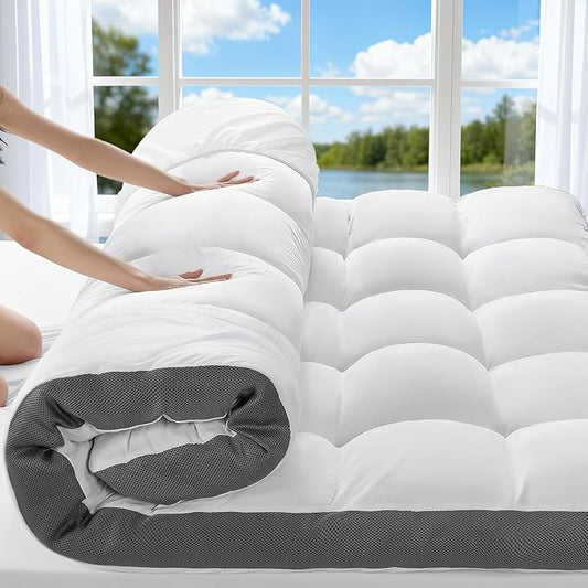4 Inch Memory Foam Mattress Topper, Cooling Extra Thick 2000 GSM Pillow Top Mattress Pad for Back Pain Relief,Soft Breathable Mattress Cover for Fluffy Shredded Memory Foam Filled (Twin XL, 39"x80")