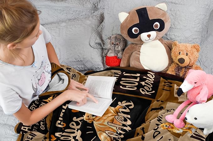 Mothers Day Golden Retriever Gifts for Women Blanket, Gifts for Golden Retriever Owners/Lovers/Mom/Kids/Dog for Birthday Soft Decor Throw Blanket 50"x60"