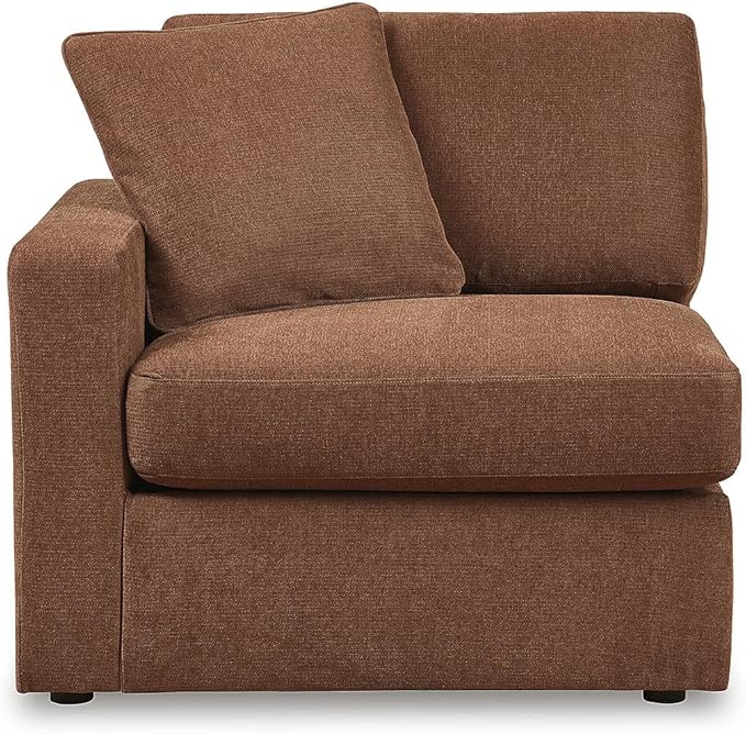 Signature Design by Ashley Modmax Stain Resistant Urban Modular L-Shaped 4-Piece Sectional with Reversible Cushions, Removable Covers and 3 Accent Pillows, Orange