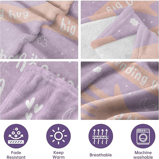Afterprints Get Well Soon Gifts for Women Men, Hug/Healing Blanket, Thinking of You/Cancer Care/Sympathy/After Surgery Gifts for Friends, Sister, Coworkers, Soft Throw Blankets 50'' x 60''