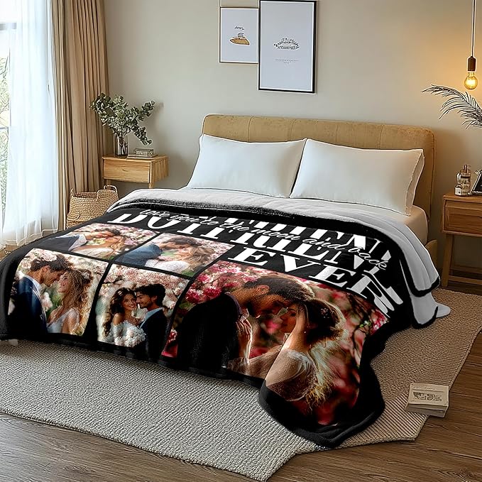 Personalized Birthday Gifts Gifts for Best Boyfriend Ever, Custom Photo Throw Blanket, Personalized Christmas Birthday Valentine's Day Gifts for Boyfriend from Girlfriend