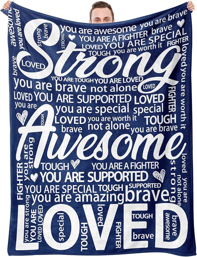 Blanket Gifts for Women Men - Get Well Blanket, Inspirational Gifts for Him Her, Feel Better After Surgery Present, Thinking of You Gift for Boyriend Dad Husband 60'' x 50''
