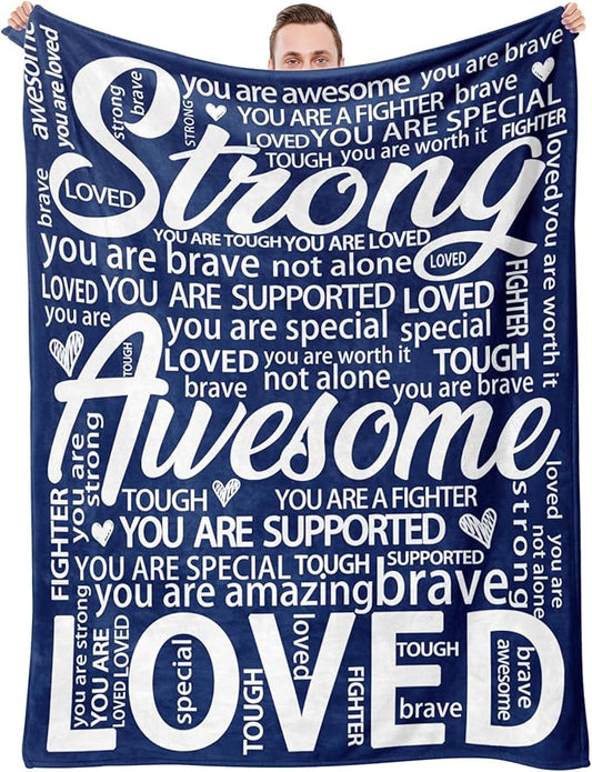 Blanket Gifts for Women Men - Get Well Blanket, Inspirational Gifts for Him Her, Feel Better After Surgery Present, Thinking of You Gift for Boyriend Dad Husband 60'' x 50''