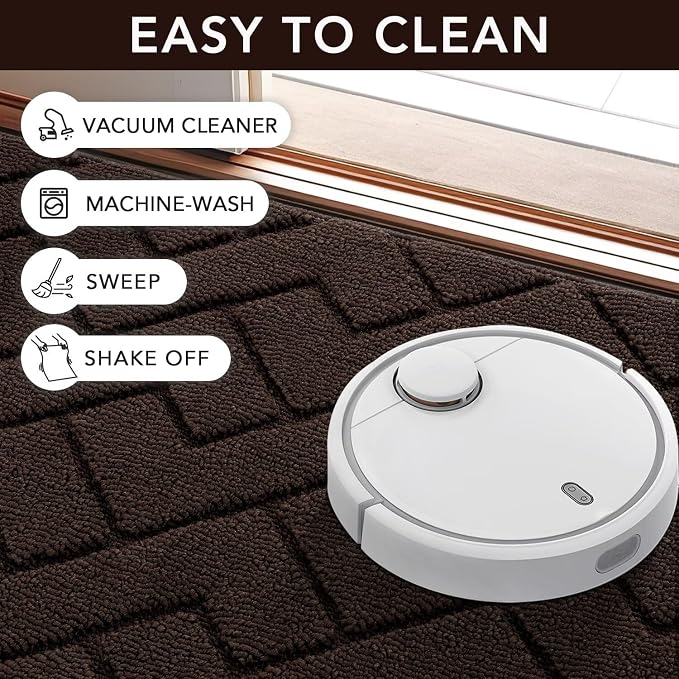 hicorfe Front Door Mat Outside Entrance,36"x59" Absorbent Muddy Dirt Resist Welcome Door Mats Outdoor Indoor,Stain and Fade Resistant,Non Slip Backing Entry Mat Doormat for Entryway(Coffee) - Image 7