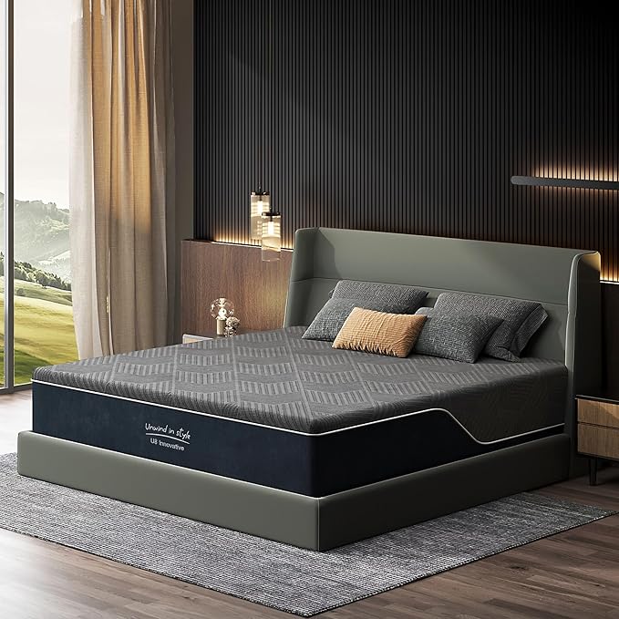 12 Inch Gel Memory Foam Mattress King Size, Medium Firm Pressure Relief, CertiPUR-US Certified, with Removable Washable Cover, Mattress in a Box
