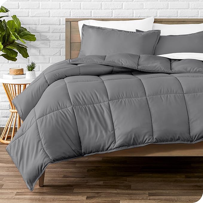 Bare Home Comforter Set - Full Size - Ultra-Soft - Goose Down Alternative - Premium 1800 Series - All Season Warmth (Full, Orange)