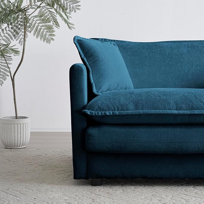 ERYE U-Shaped Oversized Sectional Sofa Modern Deep Seat Reversible Chaises Sofa&Couch with Movable Ottomans and 6 Pillows, Modular Sleeper Upholstered Couch for Living Room, Apartment, Studio, Office