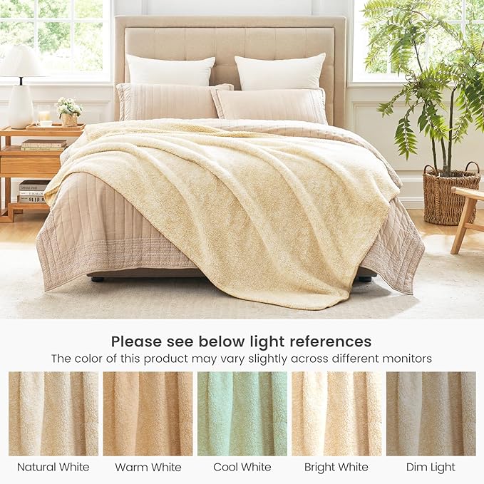 Cozy Bliss Sherpa Throw Blanket for Couch, Cozy Fleece Thick Warm Blanket for Winter, Reversible Soft Fuzzy Plush Throw Gifts for Women and Men, Room Decor (Mottled Beige, 50" x 60")