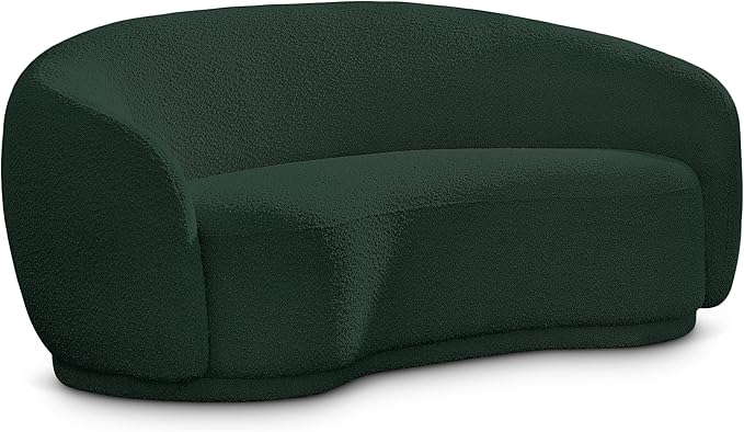 Meridian Furniture 693Green-L Hyde Collection Modern | Contemporary Boucle Fabric Upholstered Loveseat, Green, 64" W x 38" D x 27.5" H