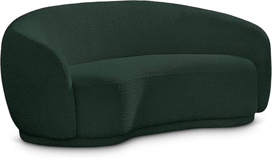 Meridian Furniture 693Green-L Hyde Collection Modern | Contemporary Boucle Fabric Upholstered Loveseat, Green, 64" W x 38" D x 27.5" H