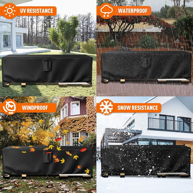 Ruimoy Patio Furniture Covers, Outdoor Furniture Cover Waterproof, General Purpose, Outside Table and Chair Covers, Heavy Duty 600D (86 Inch L x 44 Inch W x 27.8 Inch H) - Image 7