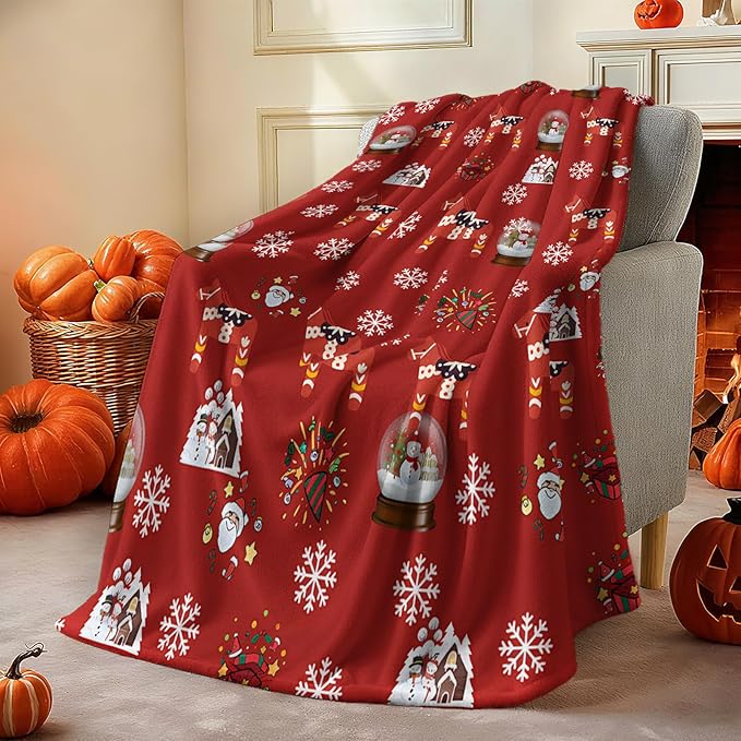 COMFAR Cute Christmas Blankets and Throws for Adults/Women/Boys/Kids, Holiday Fleece Throw Blanket for Couch/Sofa, Holiday Decor, Christmas Decorations/Gifts 50"x 60"