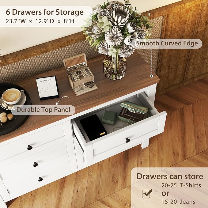 3-Pieces Bedroom Sets, Full Size Farmhouse Platform Bed with Cabinet and Nightstand, Wood Bedroom Furniture Set with Storage Headboard, No Box Spring Needed (White+Brown/77)